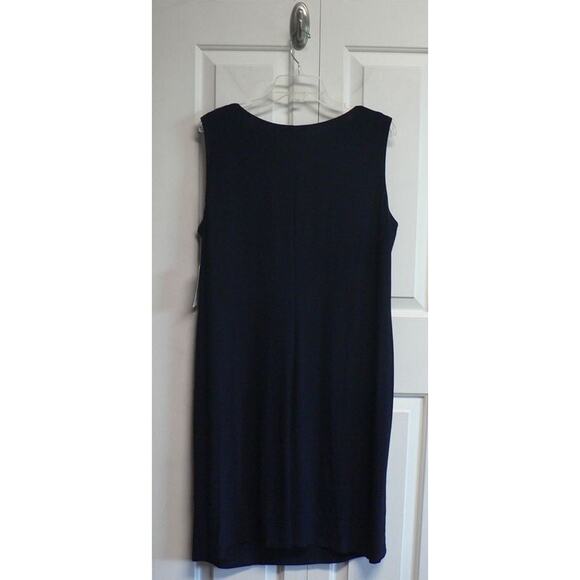 R&M Richards Plus Size Scoop Neck Sleeveless A-Line Dress Necklace Navy 16W $79 - Picture 5 of 5